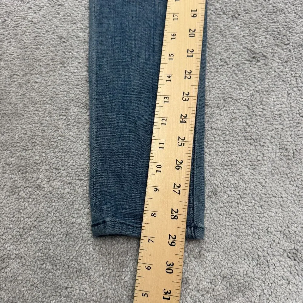 Hudson Low Rise Skinny Denim Jeans Womens 24 Blue Paint Splatter Stretch Casual